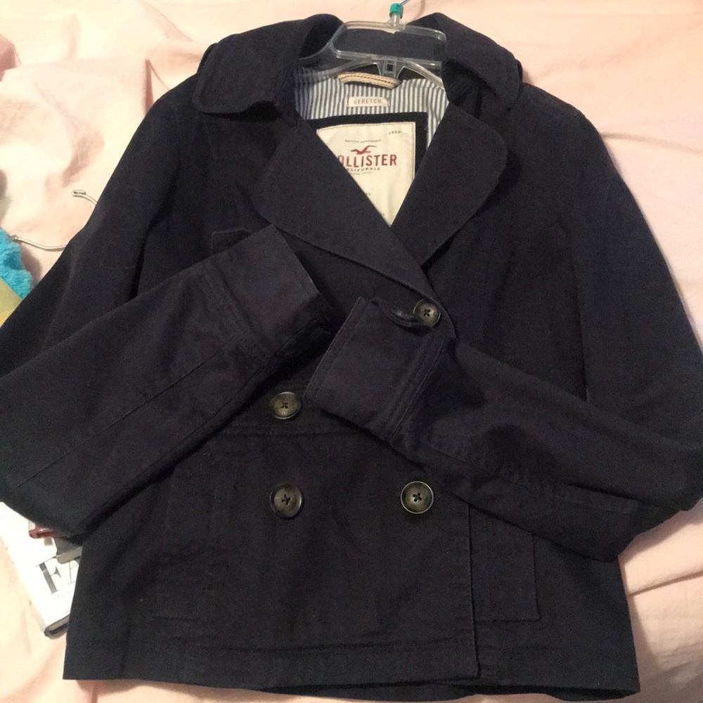 Stretchy soft blue casual jacket